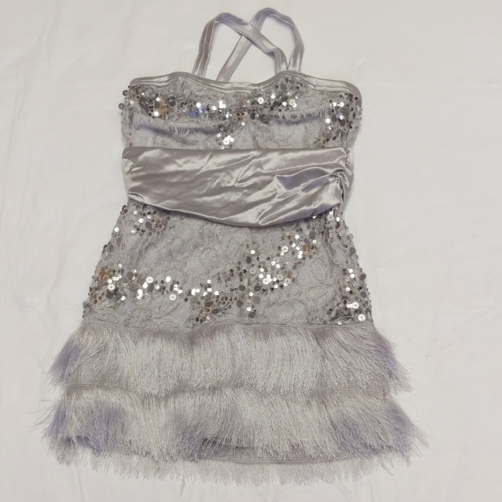 Weissman Lace-Sequins-Fringe Dress FIRM*FINAL PRIC